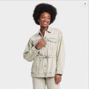 Women's Denim Cinched Jacket - Universal Thread Vi Vintage Wash